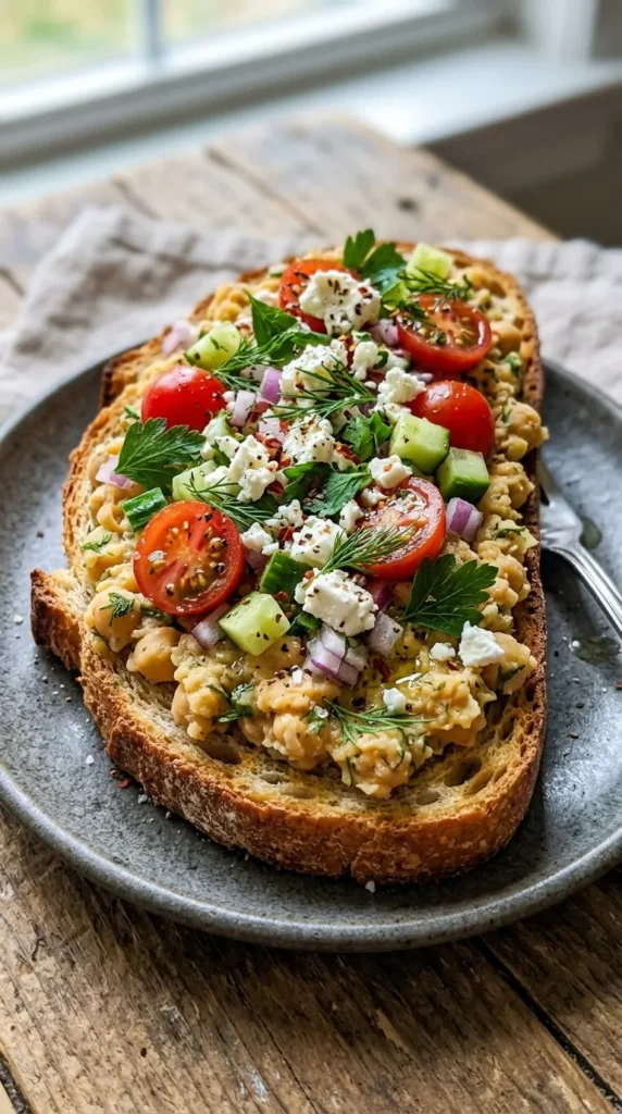 5-Minute Mediterranean Chickpea “Toast”
