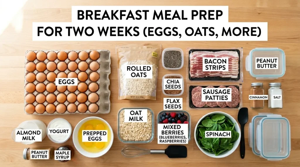 Breakfast Meal Prep for Two Weeks (Eggs Oats, More)