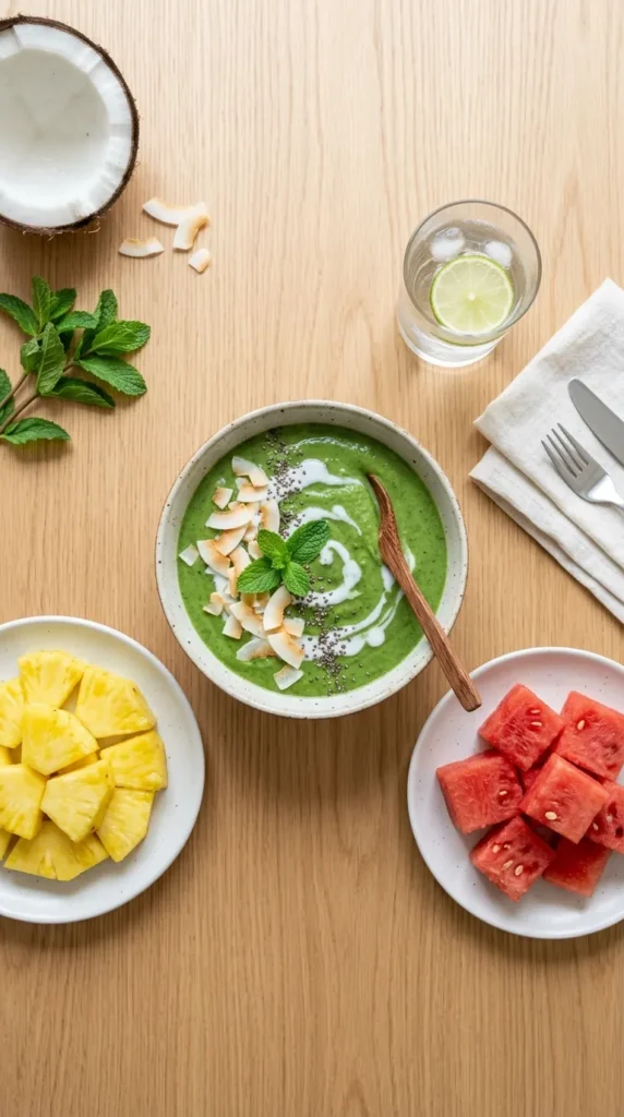 Coconut and Spinach Green Smoothies