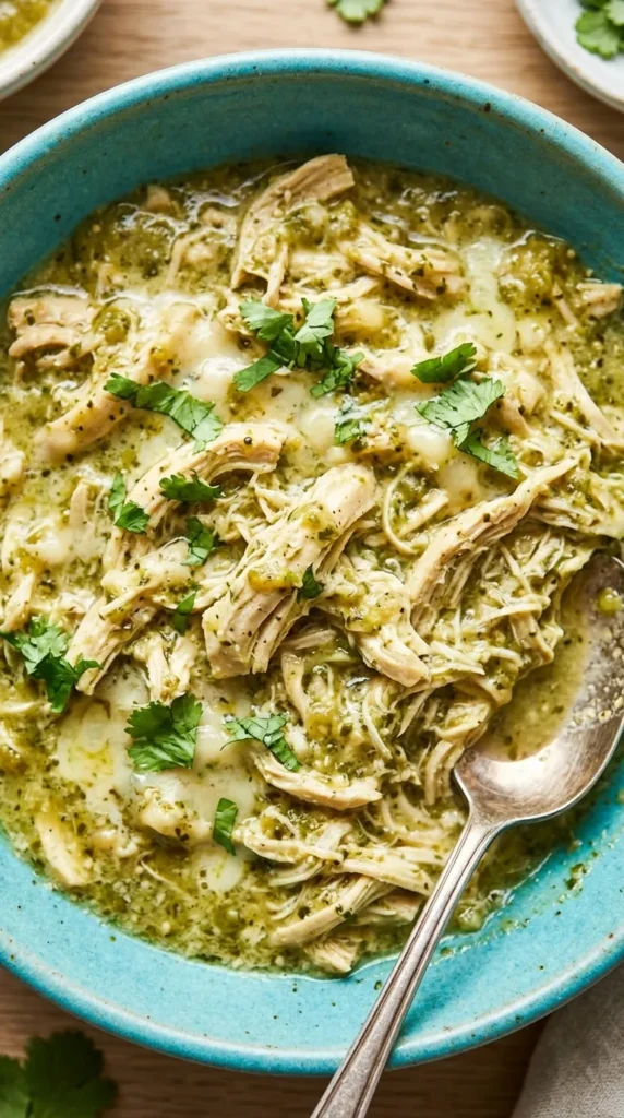 Creamy Salsa Verde Chicken (3 Ingredients, No Chopping)