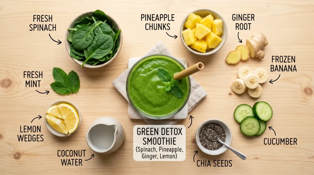 Green Detox with Spinach and Pineapple