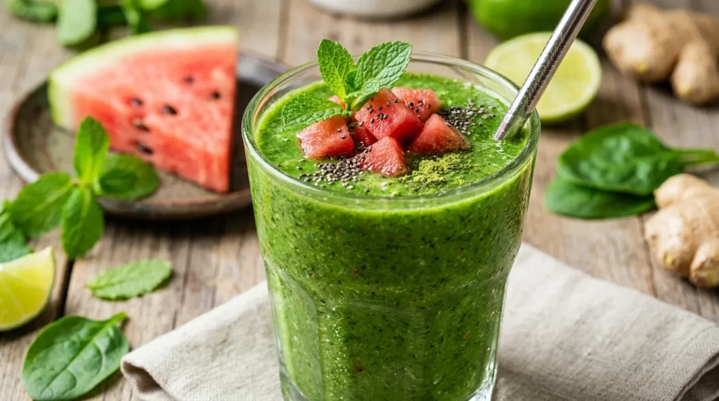 Green Immunity Smoothie with Watermelon