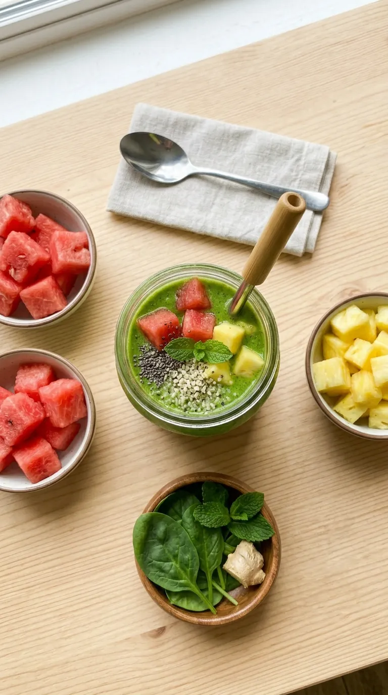Green Immunity Smoothie with Watermelons