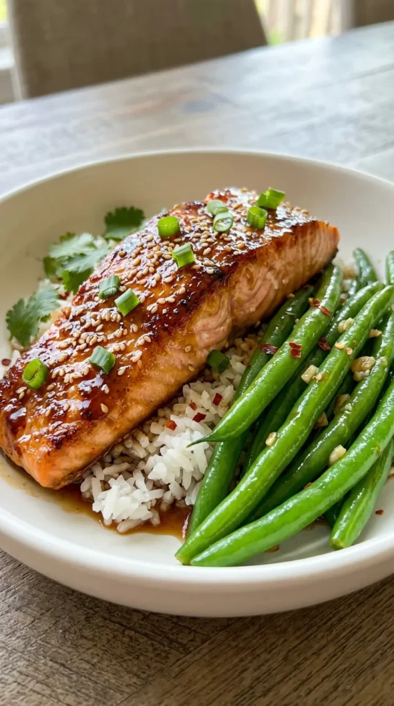 Honey Soy Salmon & Green Beans (The “Fancy but Lazy” Meal)