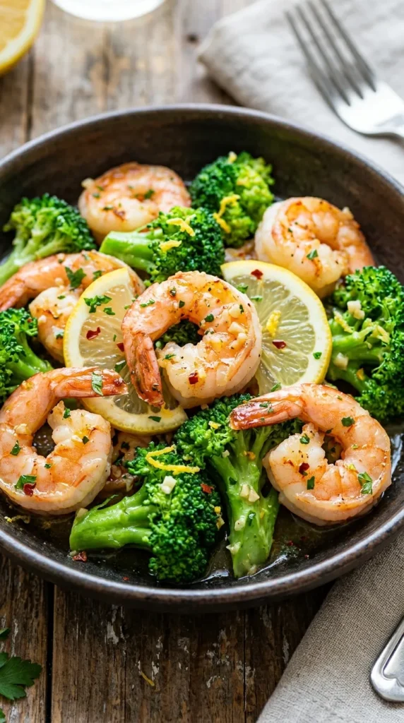 Lemon Garlic Shrimp & Broccoli (Freezer-Friendly Yep.)