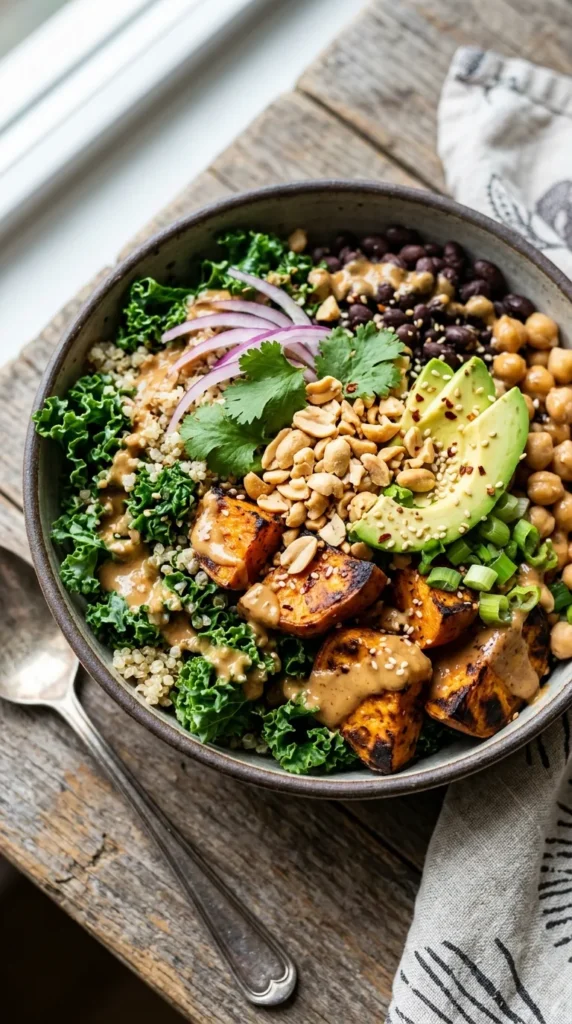 Peanut Sweet Potato & Kale Power Bowl