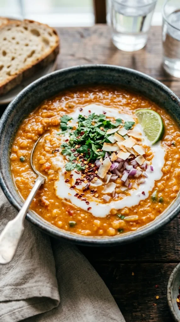 Spicy Red Lentil & Coconut Soup Bowl