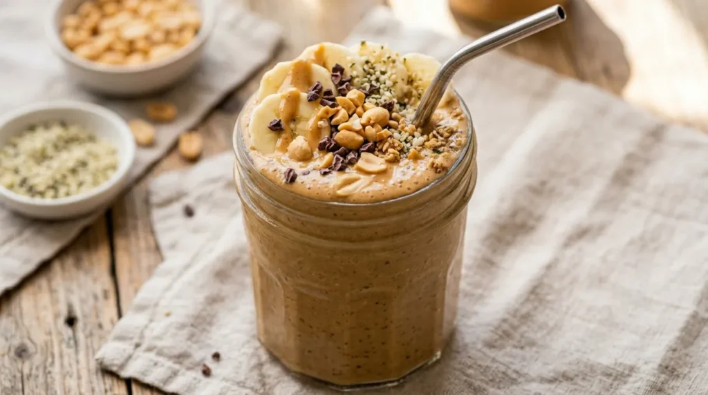 Vegan Peanut Butter Power Shake Smoothie