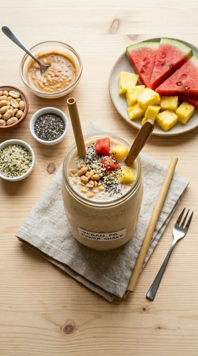 Vegan Peanut Butter Power Shake Smoothies