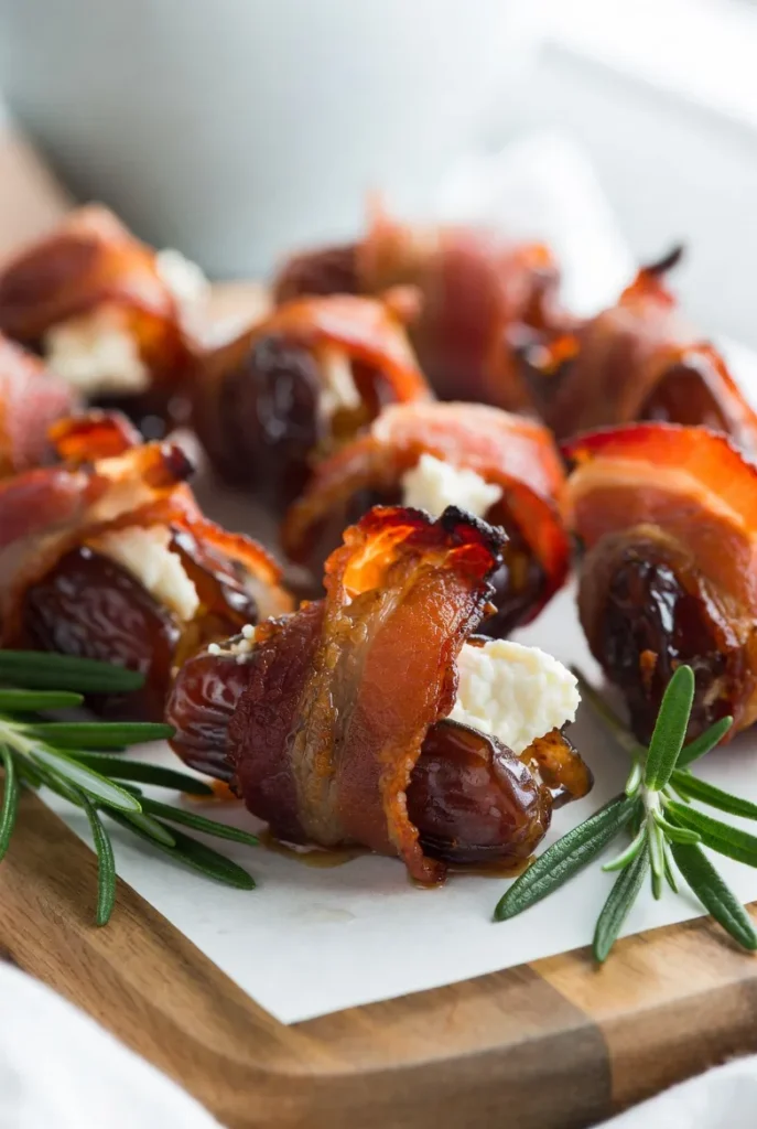 Bacon-Wrapped Dates with Goat Cheese 