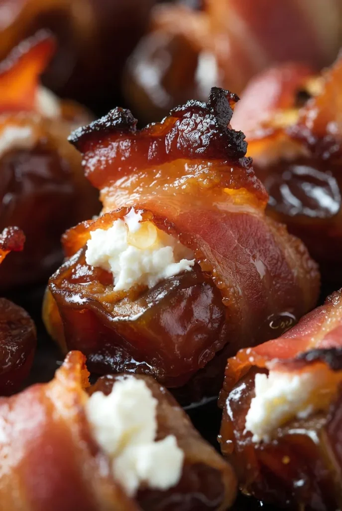 Bacon-Wrapped Dates with Goat Cheese