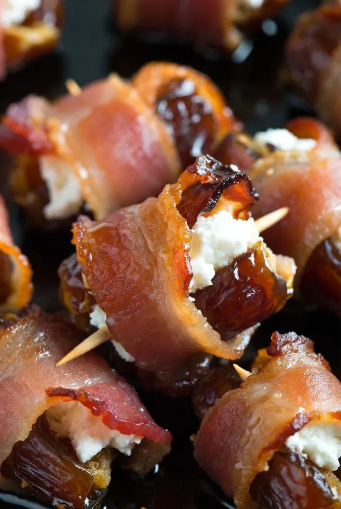 Bacon-Wrapped Dates with Goat Cheese