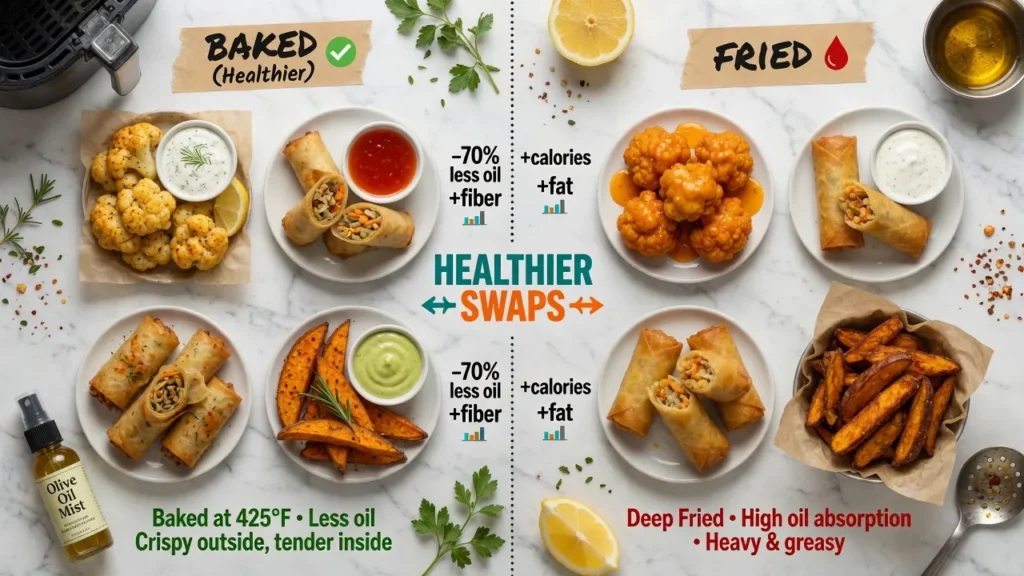 Baked vs Fried Appetizers (Healthier Swaps)