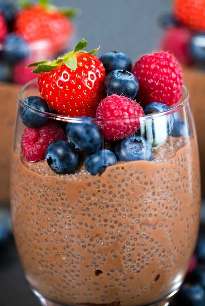 Berry Blast Chocolate Chia Pudding