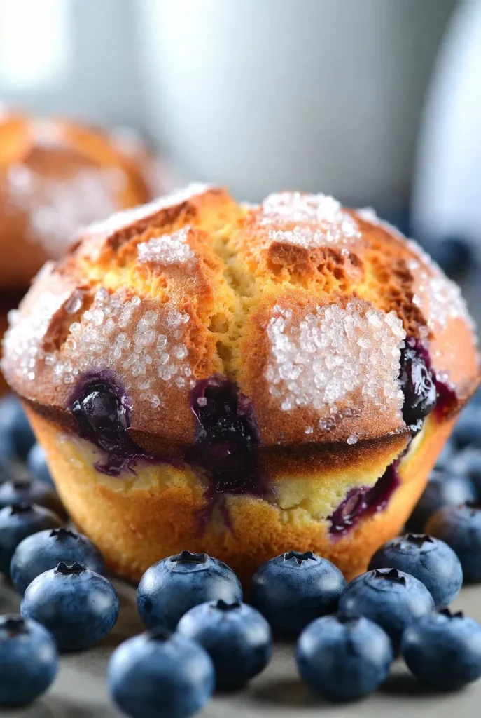 Bursting Blueberry Greek Yogurt Muffins