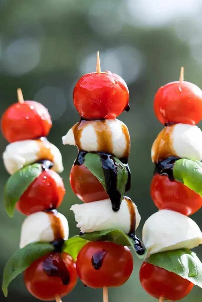 Caprese Skewers with Balsamic Glaze