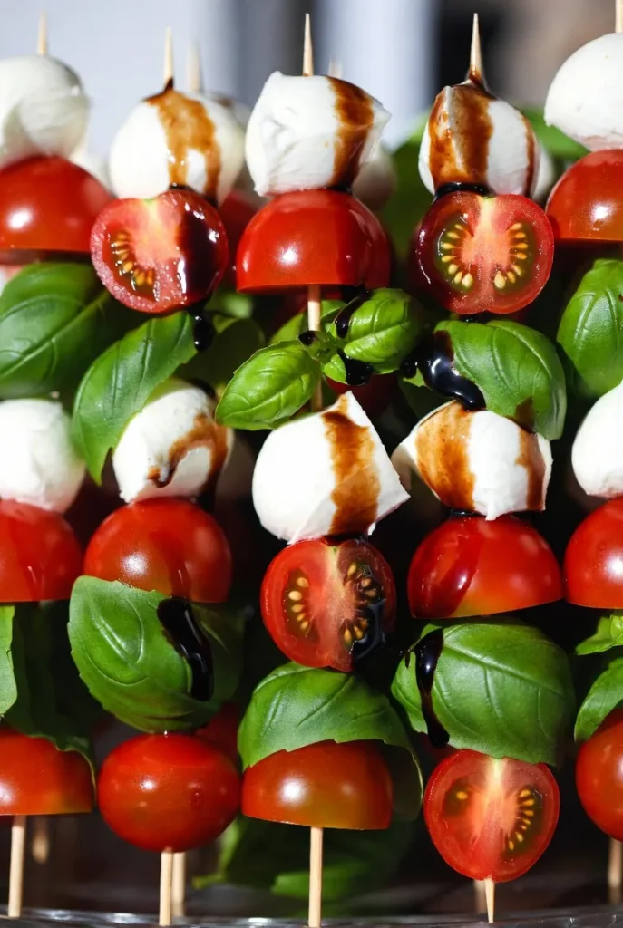 Caprese Skewers with a Balsamic Kick