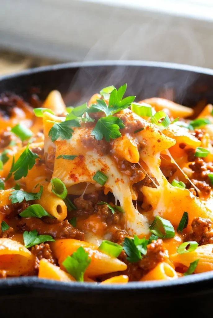Cheesy Beef Pasta Skillet
