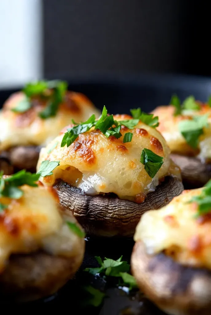 Cheesy Garlic Stuffed Mushrooms