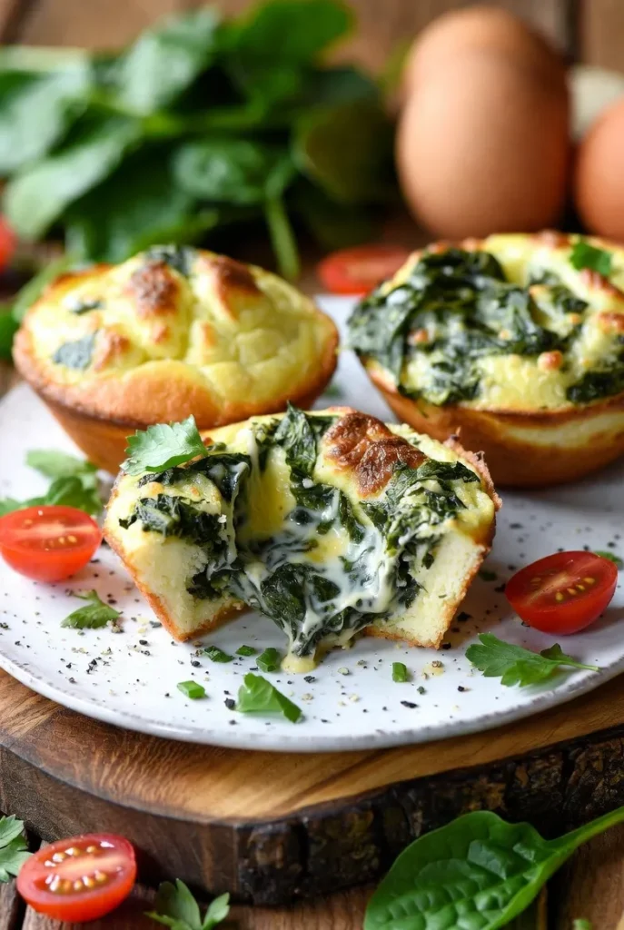 Cheesy Spinach Egg Muffins