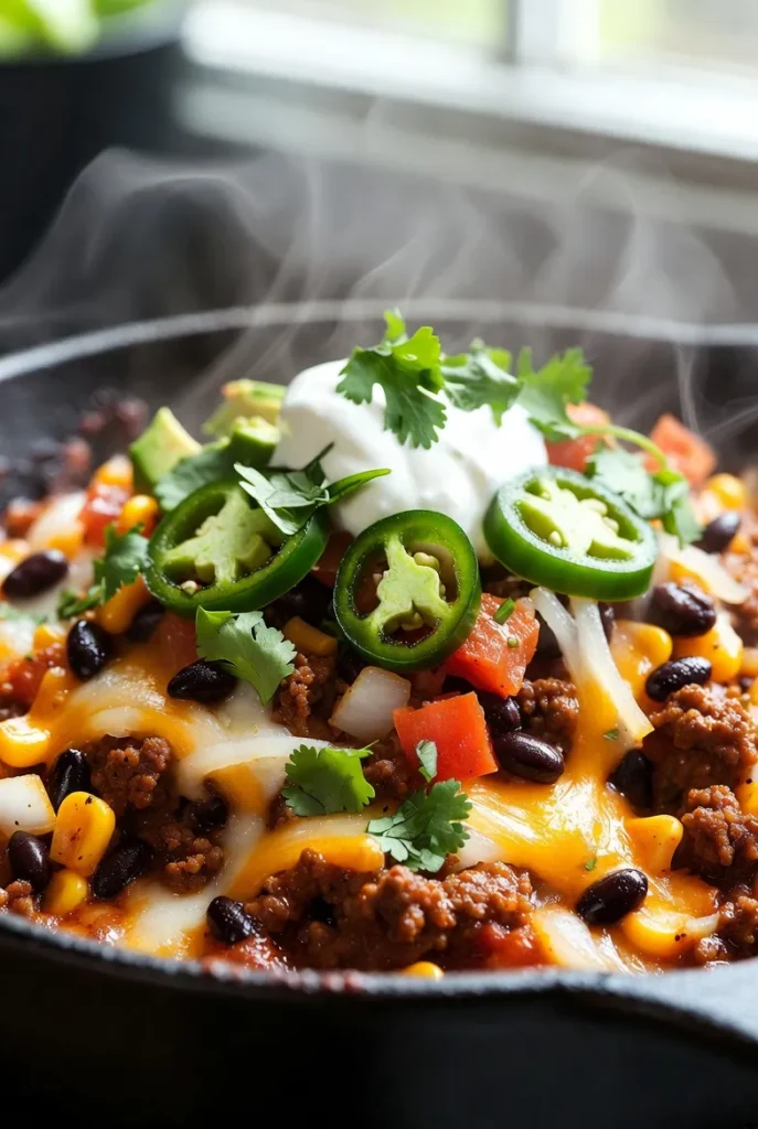 Cheesy Taco Beef Skillet