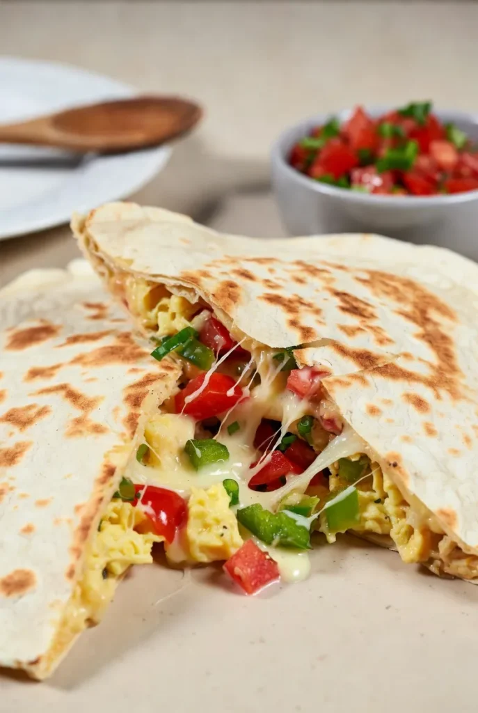 Cheesy Veggie Breakfast Quesadilla