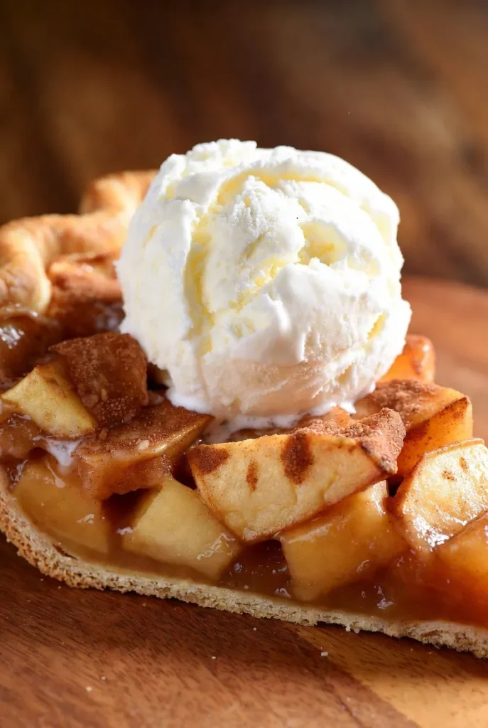 Classic Apple Pie with Vanilla Ice Cream