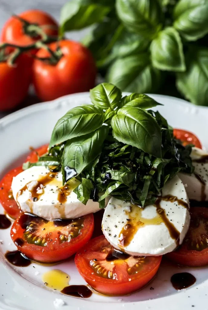 Classic Caprese Salad with a Basil Explosion