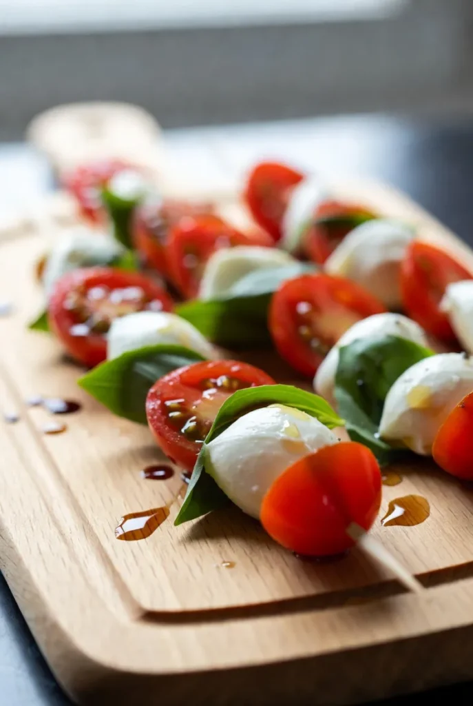 Classic Caprese Skewers with a Balsamic Kick 