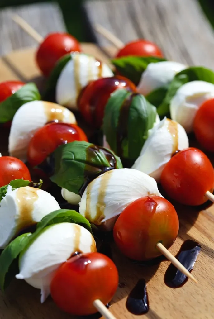 Classic Caprese Skewers with a Tangy Twist