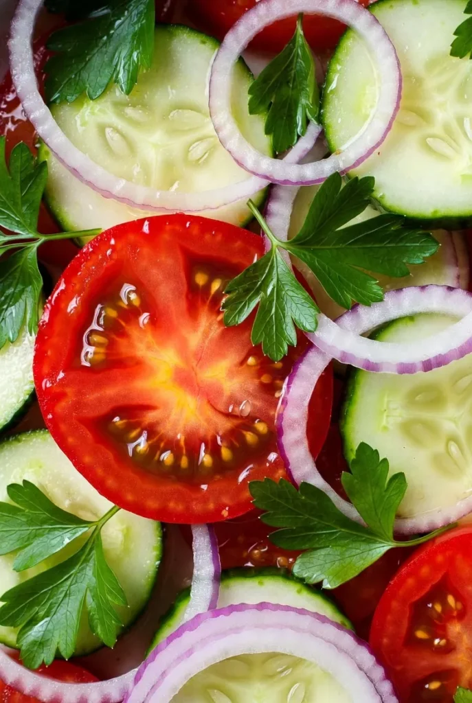 Classic Cucumber Tomato Salad with a Lemon Kick