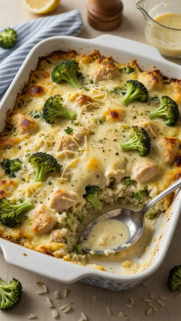 Creamy Chicken Broccoli Rice Casserole