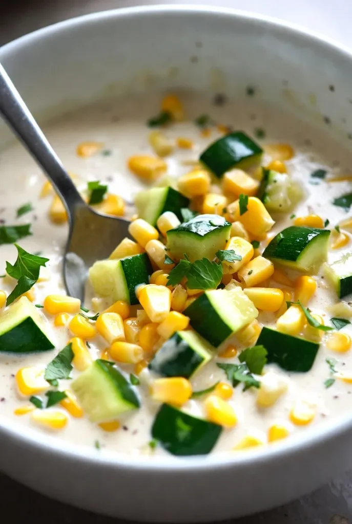 Creamy Corn and Zucchini Chowder