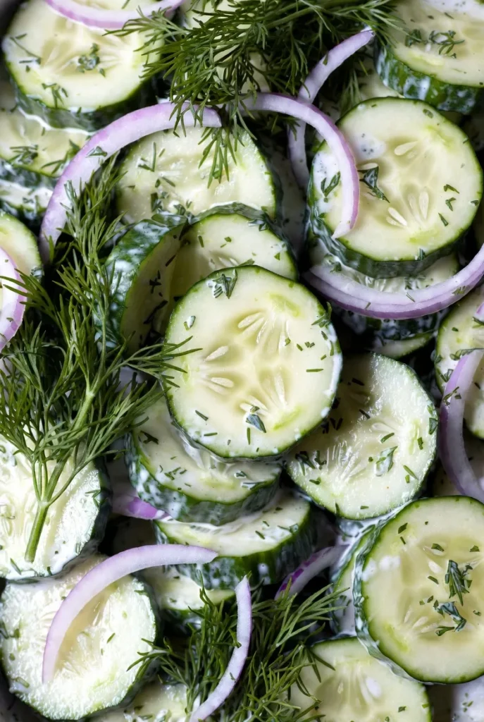 Creamy Dill Cucumber Salad