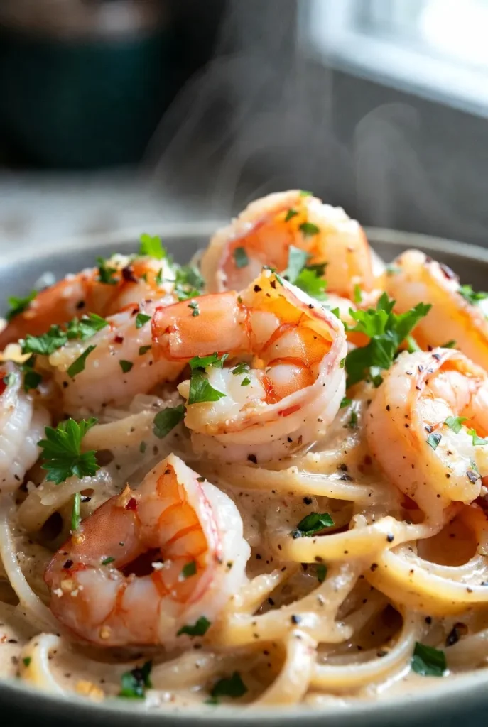 Creamy Garlic Butter Shrimp Pasta