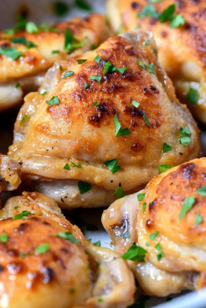 Crispy Garlic Parmesan Chicken Thighs