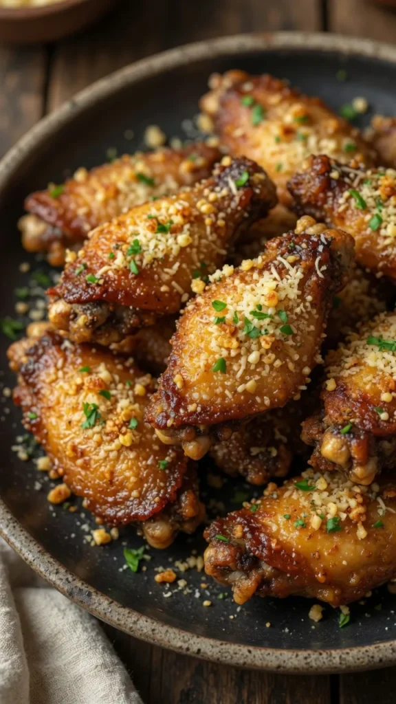 Crispy Garlic Parmesan Chicken Wings