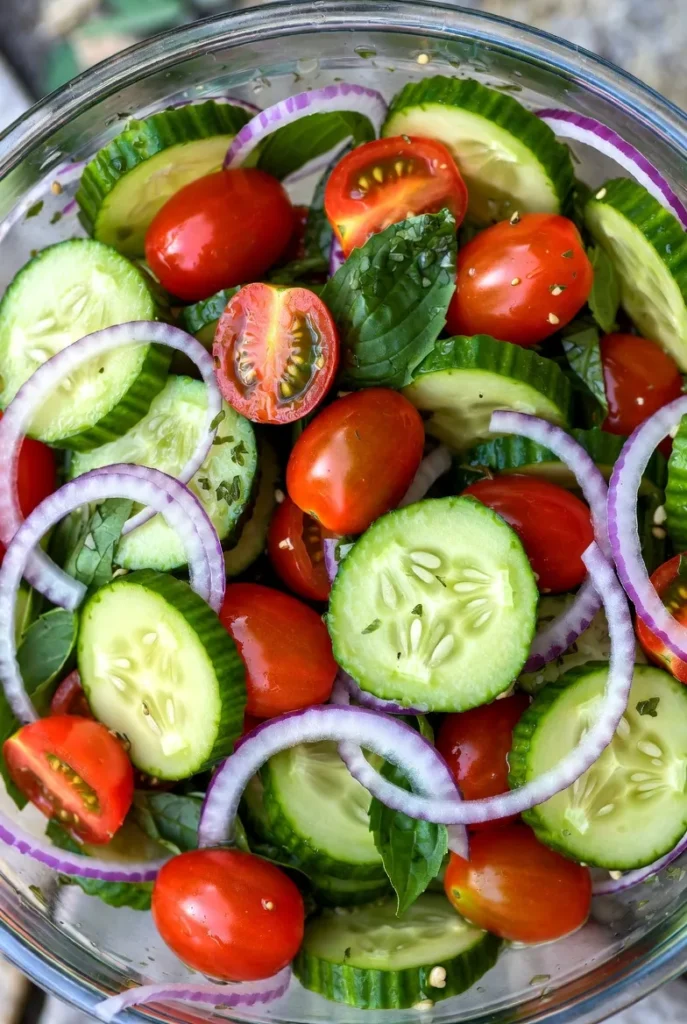 Cucumber Tomato Basil Salad – The 5-Minute Wonder