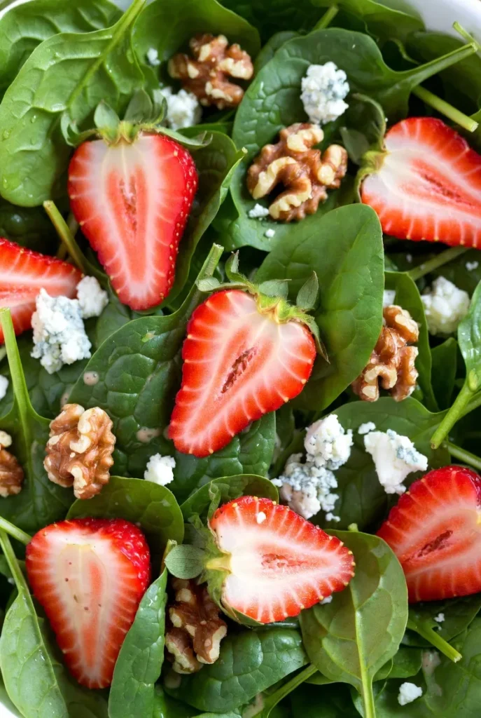 Fresh Strawberry Spinach Salad with Poppy Seeds