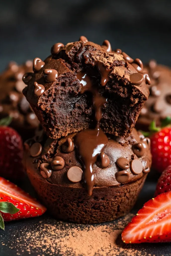 Fudgy Chocolate Protein Muffins