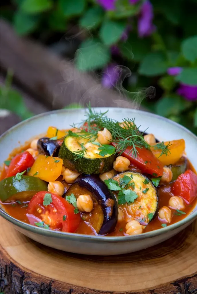 Garden Vegetable Stew with Chickpeas