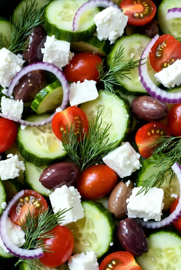 Greek Cucumber Salad with Feta and Olives