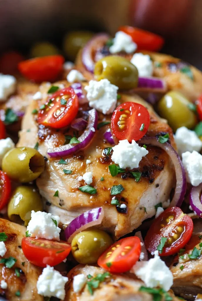 Greek-Inspired Crockpot Chicken