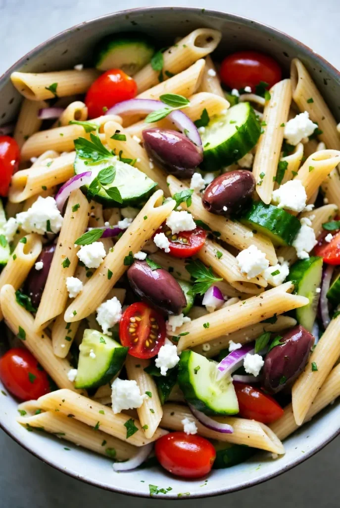 Greek Pasta Salad with Zesty Feta