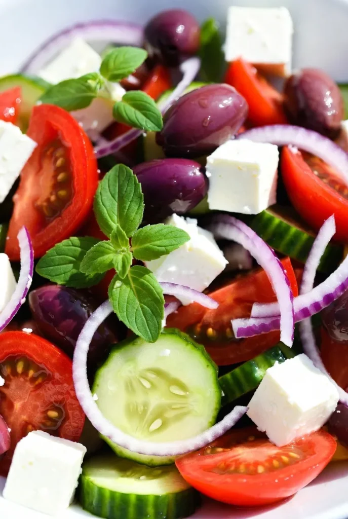 Greek Salad with a Zesty Lemon-Herb Twist