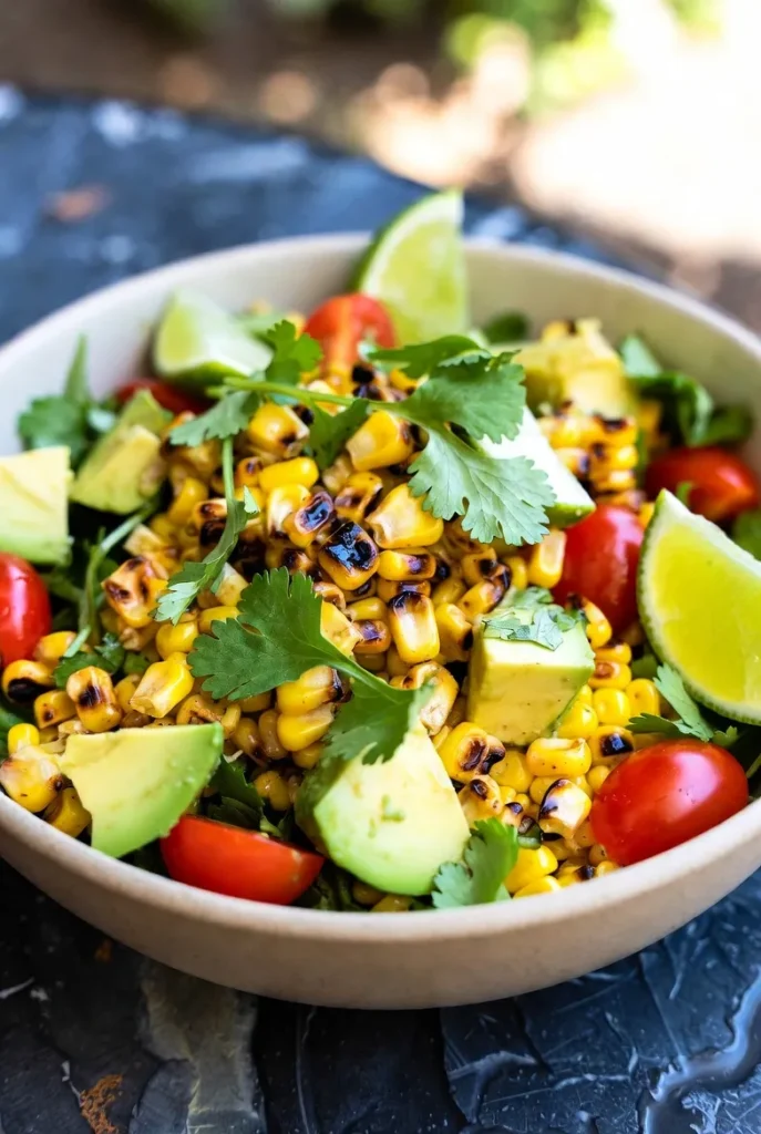 Grilled Corn and Avocado Salad – Smoky, Creamy, and Totally Addictive