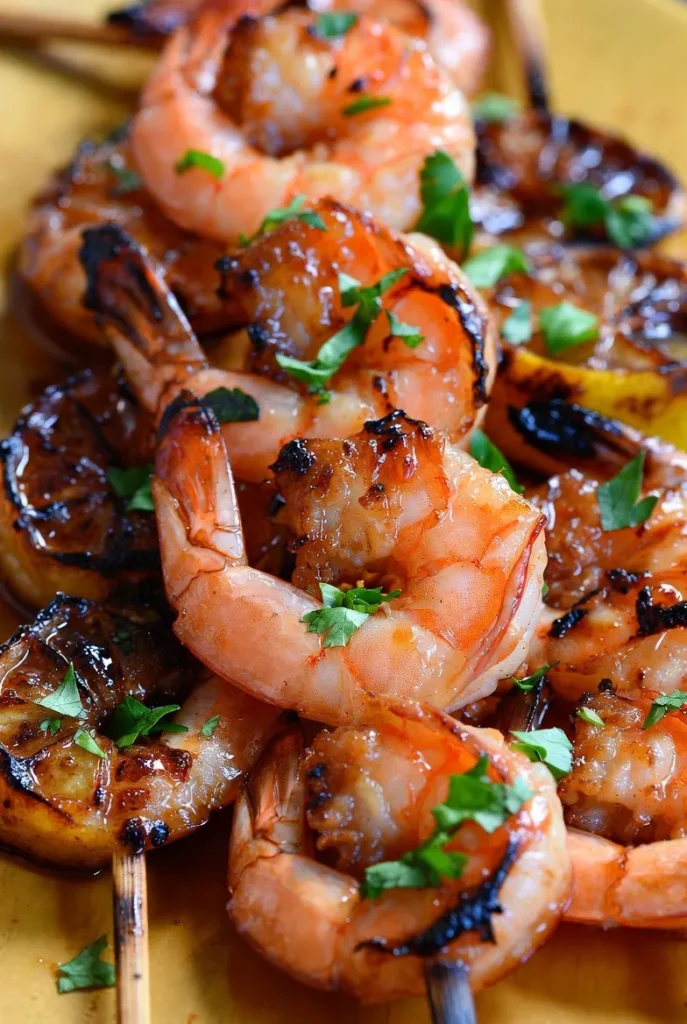 Grilled Shrimp Skewers with Spicy BBQ Glaze