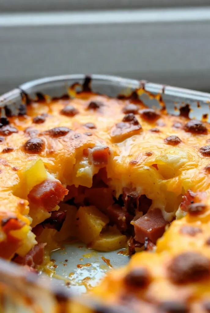 Ham, Cheese & Potato Breakfast Casserole