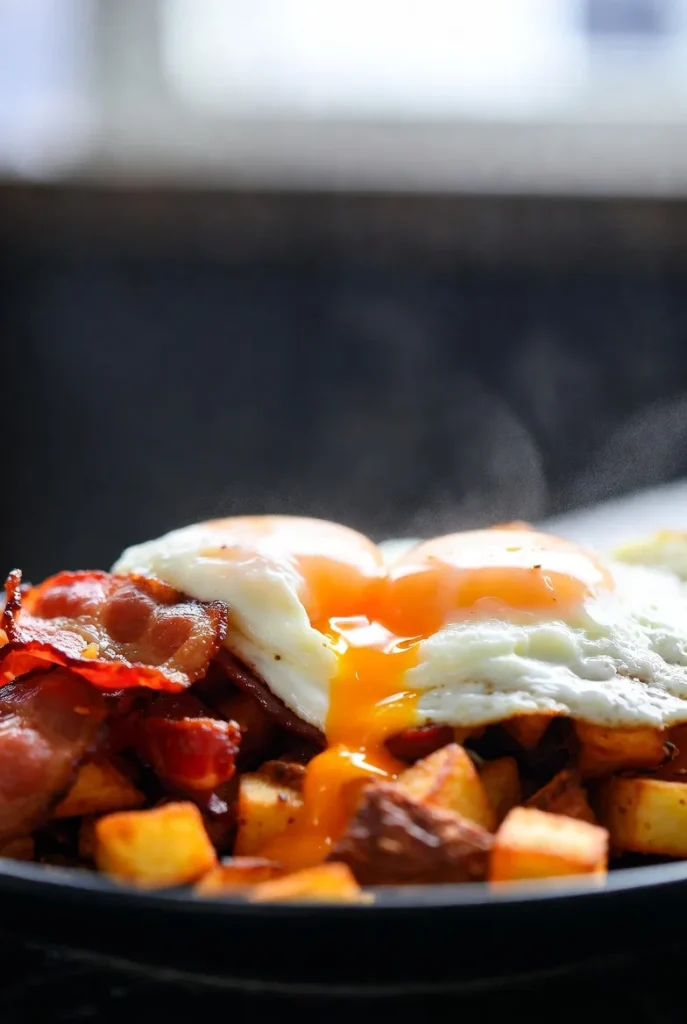 Hearty Breakfast Hash with Bacon and Eggs