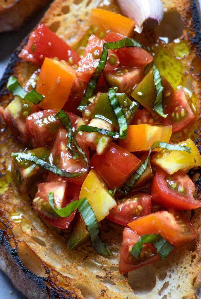 Heirloom Tomato Basil Bruschetta